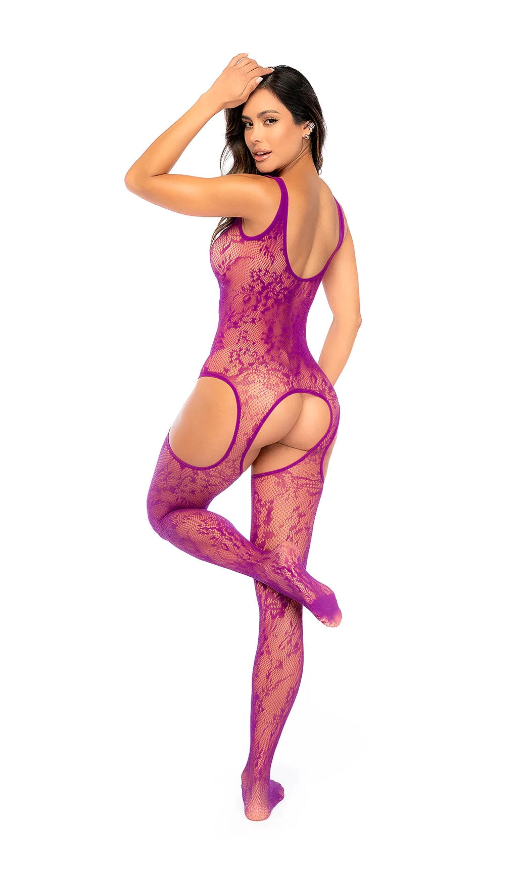 Pink Romance Floral Bodystocking by Mapalé