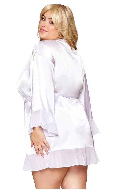 Matte Satin Robe, Bralette & Thong Set by Dreamgirl