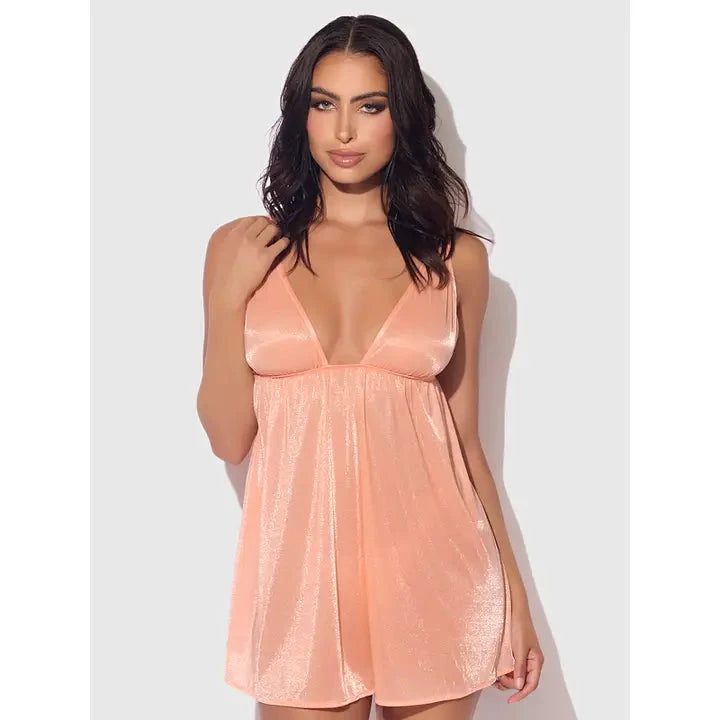Yvone Shimmer Mesh Babydoll & G-String Set by House of Desire