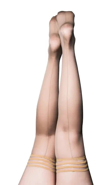 Vanessa Beige Back Seam Sheer Thigh Highs by Kix'ies