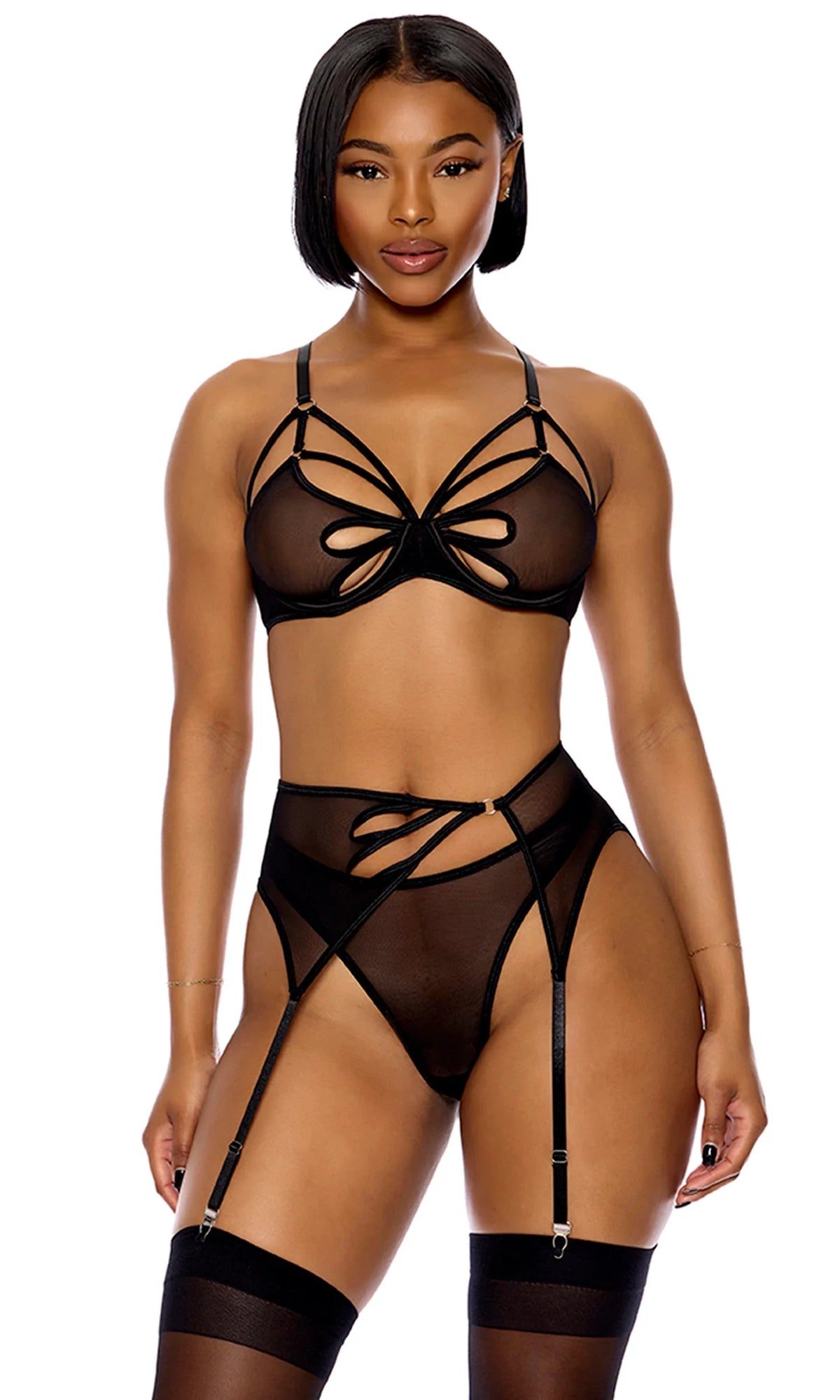 Feeling Butterflies Mesh Bra Lingerie Set by Forplay