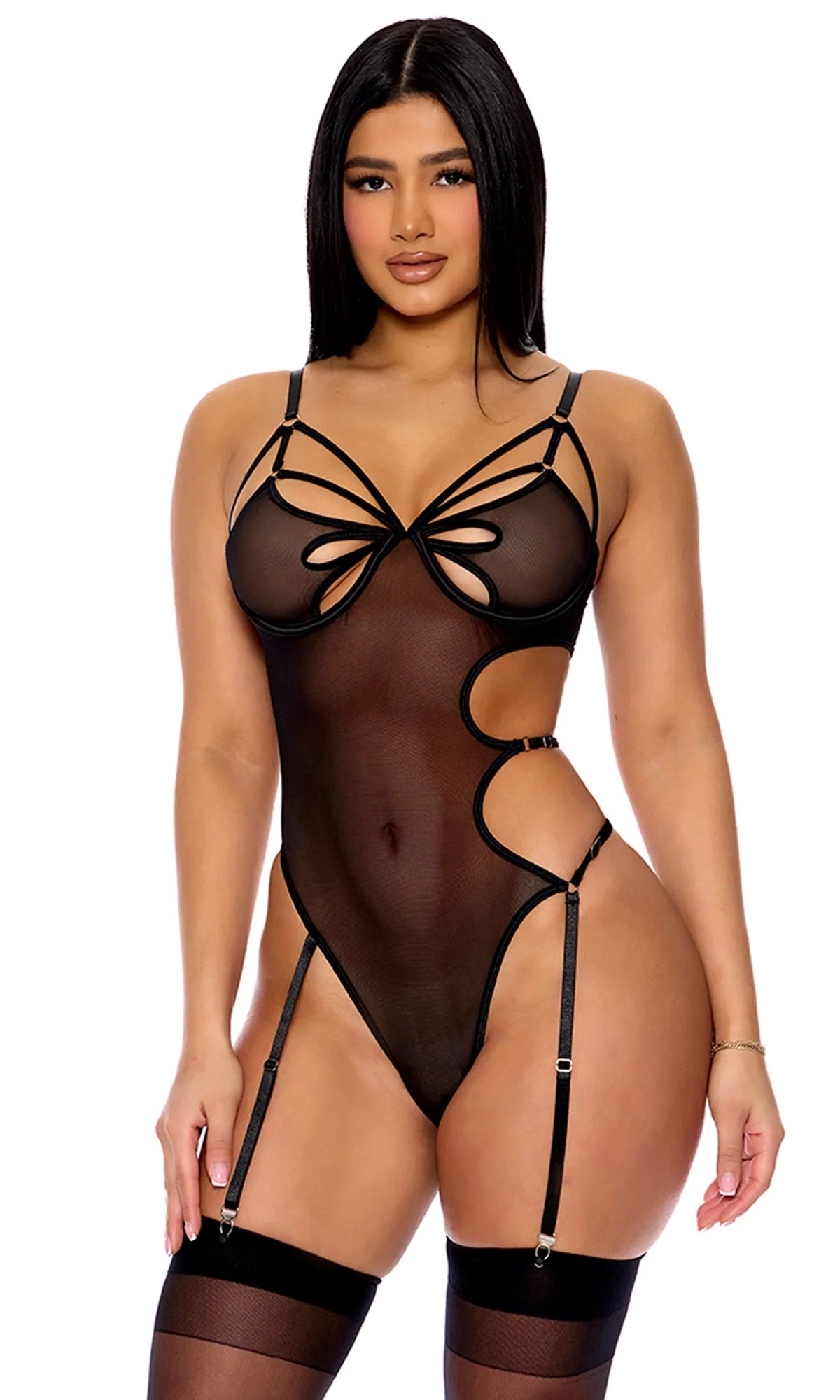 Feeling Butterflies Mesh Teddy by Forplay