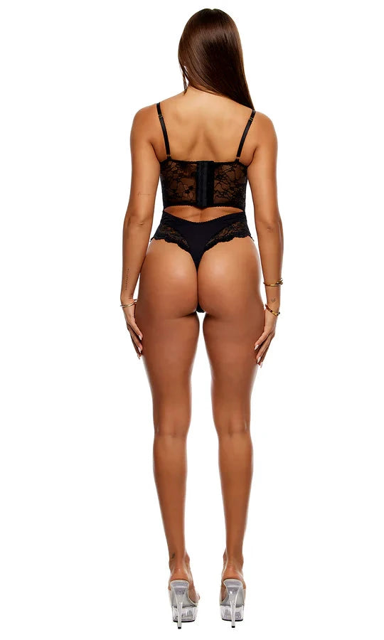 Self Care Ribbed Lace Teddy by Forplay