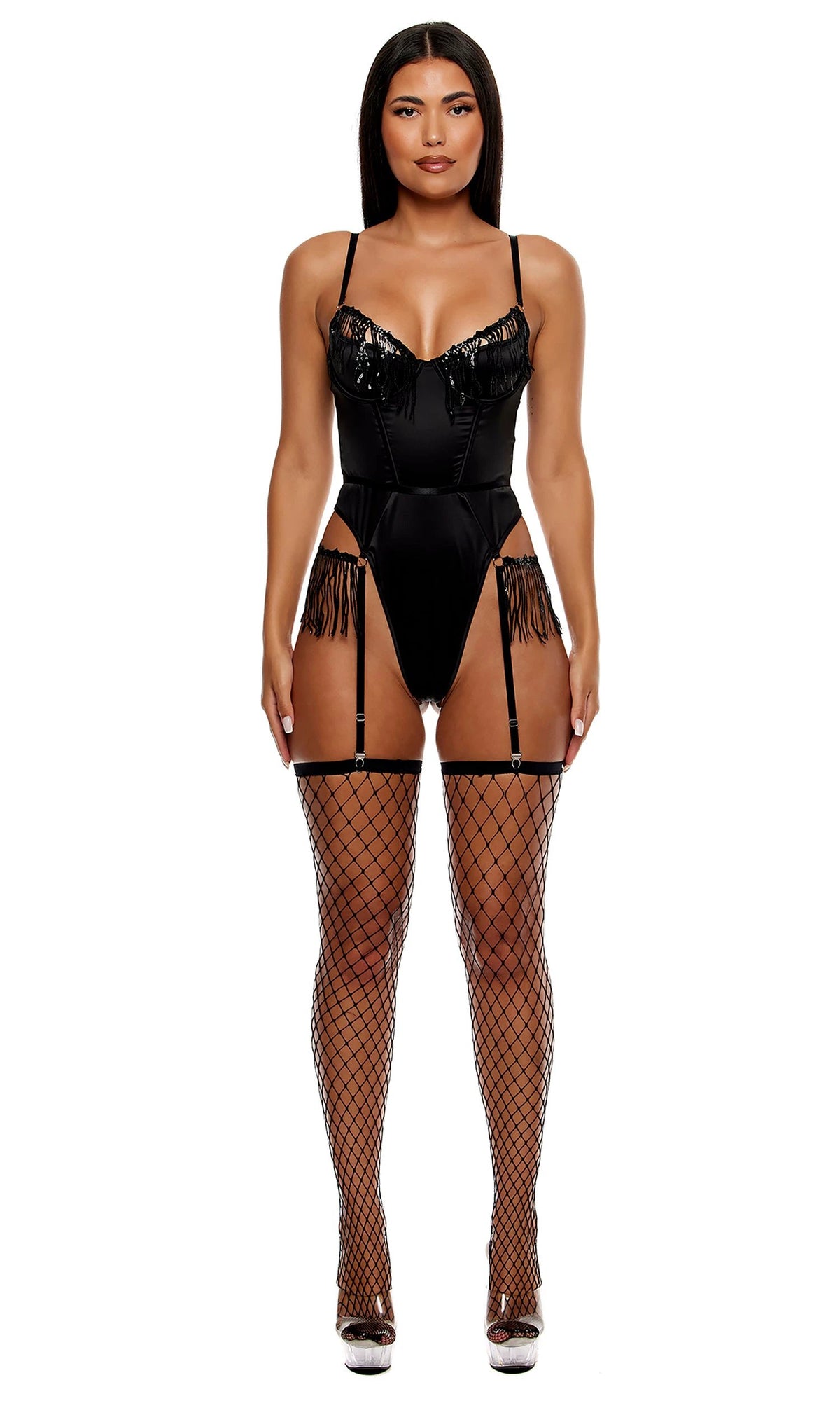 Peep Show Sequin Fringe Teddy by Forplay