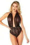 Aria Mesh Plunge Halter Teddy by Oh La La Cheri