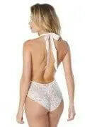 Aria Mesh Plunge Halter Teddy by Oh La La Cheri