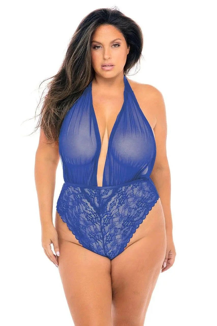 Aria Mesh Plunge Halter Teddy by Oh La La Cheri