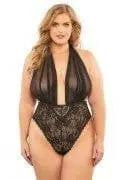 Aria Mesh Plunge Halter Teddy by Oh La La Cheri
