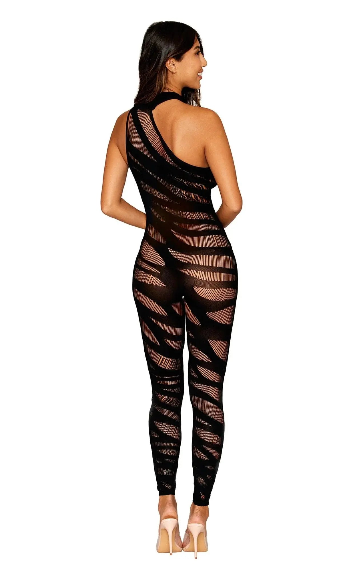 Asymmetrical Opaque Bodystocking by Dreamgirl