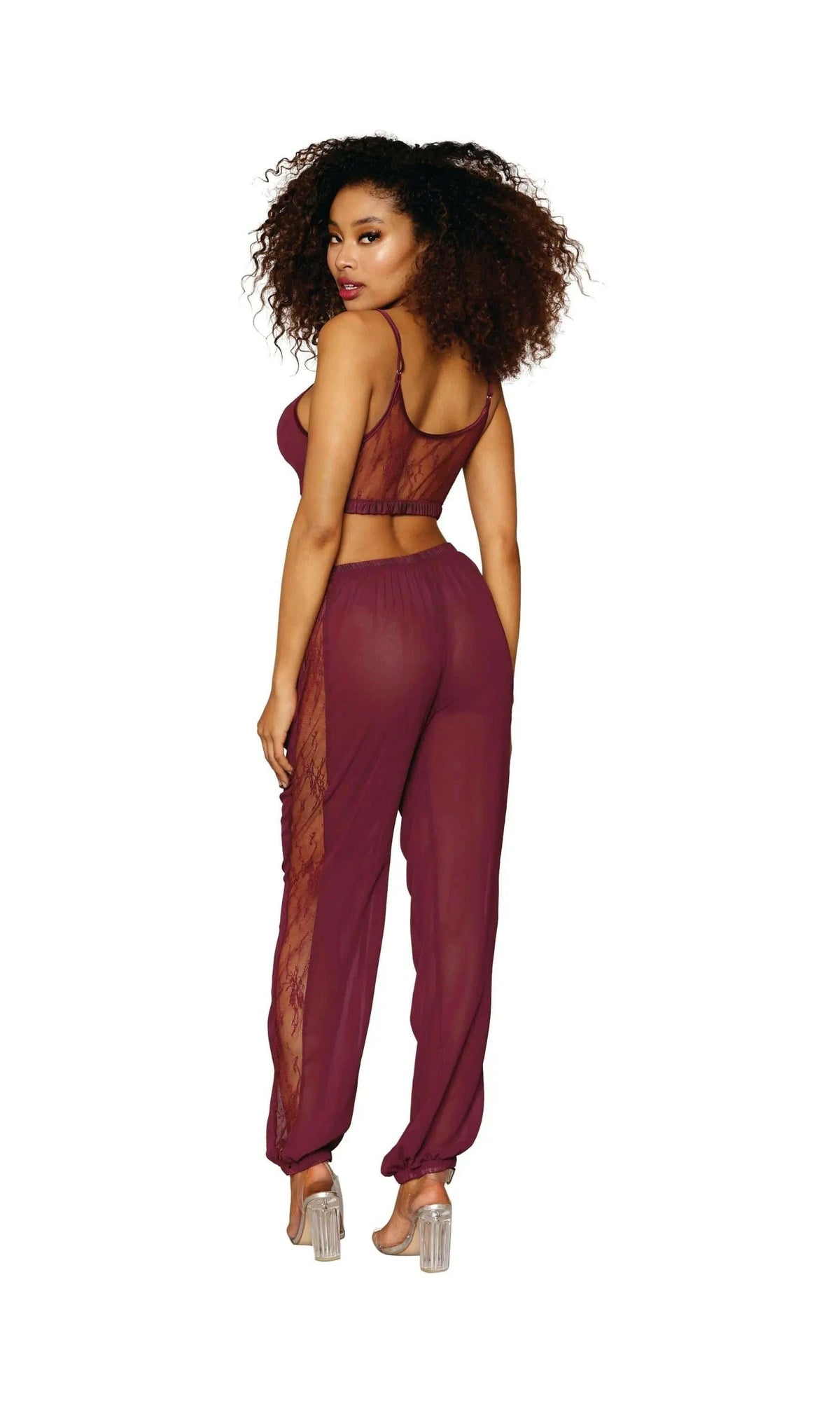 Chiffon and Lace Pajama Set by Dreamgirl