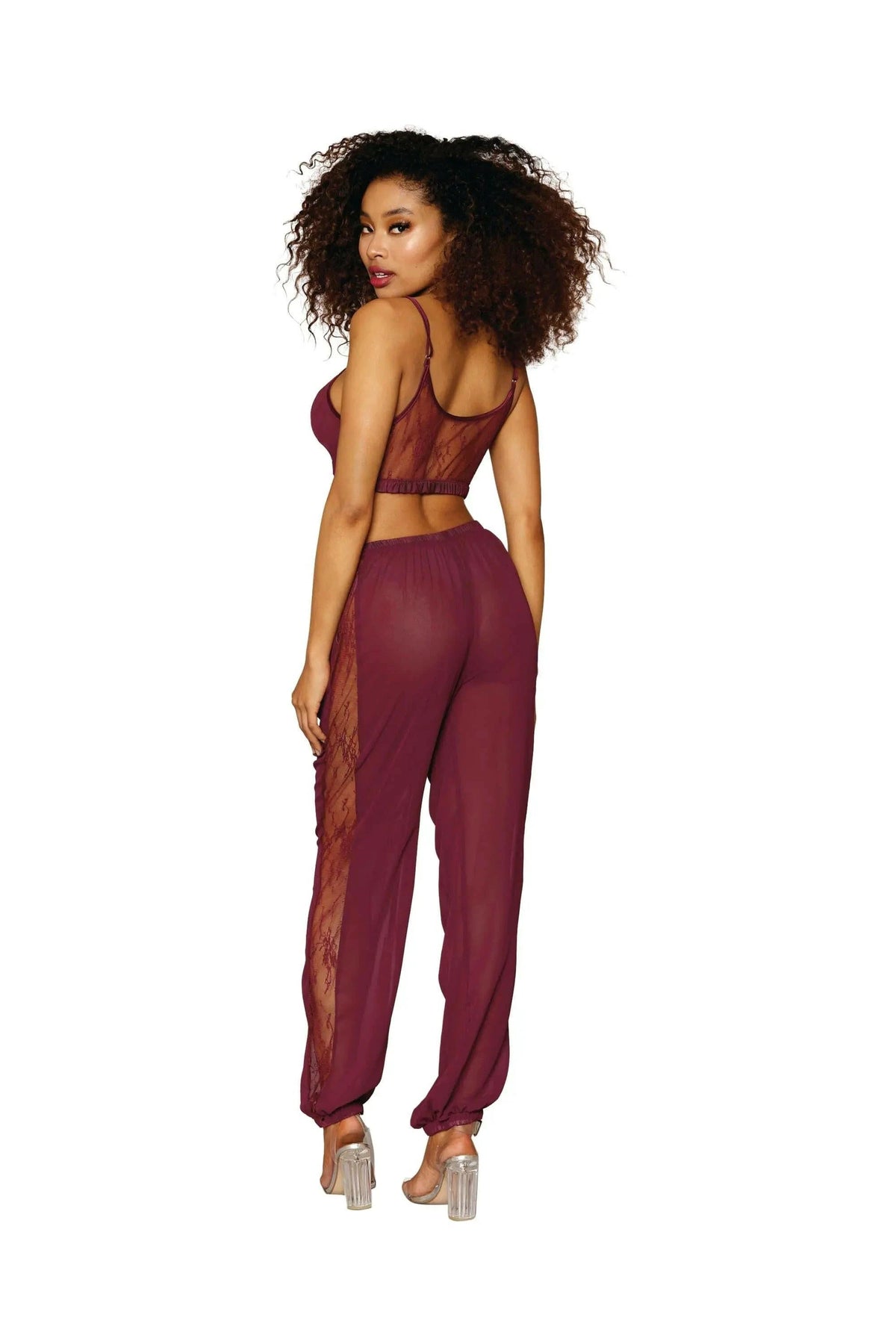 Chiffon and Lace Pajama Set by Dreamgirl