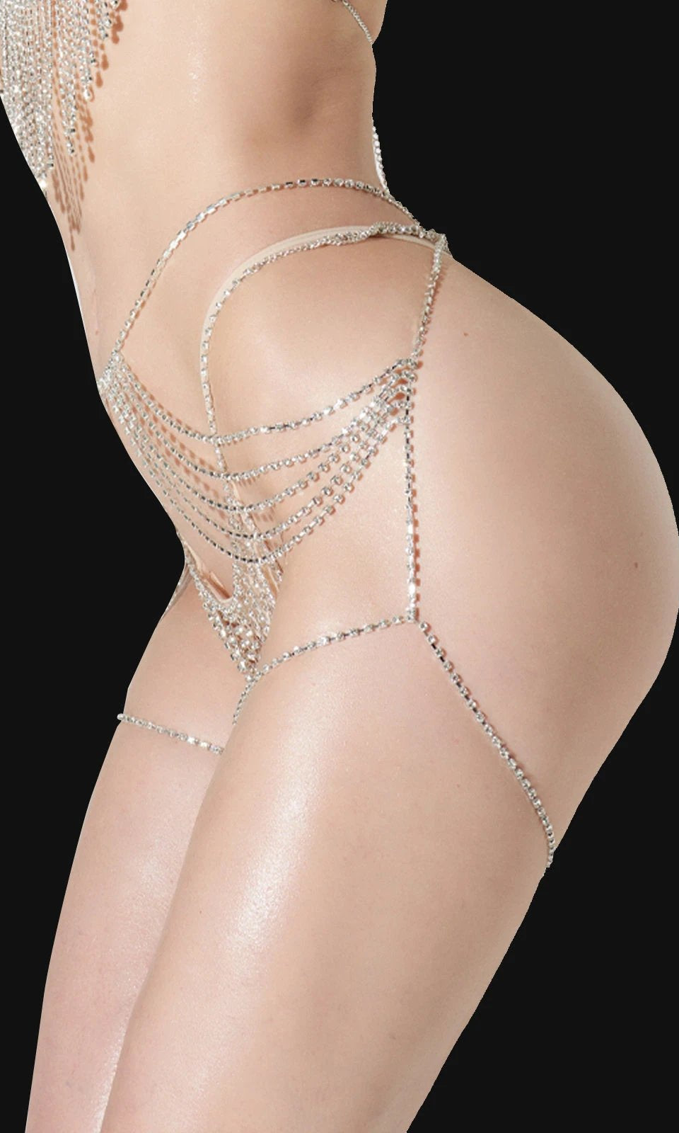Diamond Rhinestone Drape Garter Belt by House of Desire