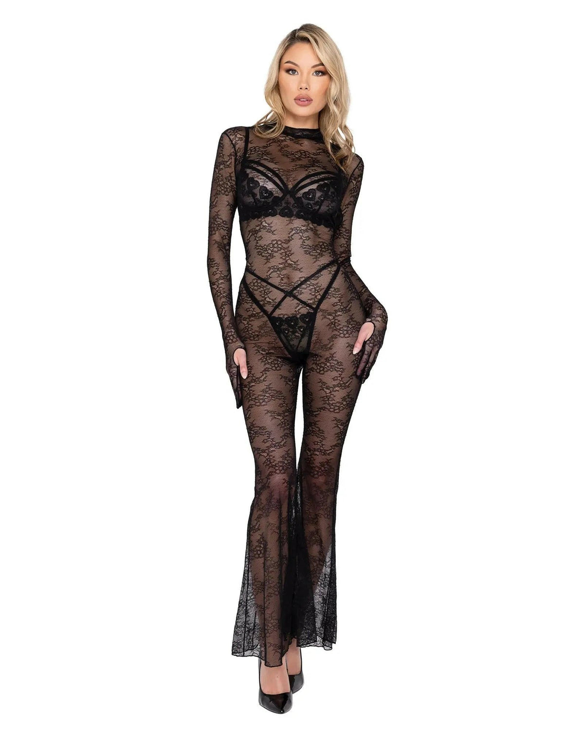 Coquette Bell Bottom Catsuit by Roma Confidential