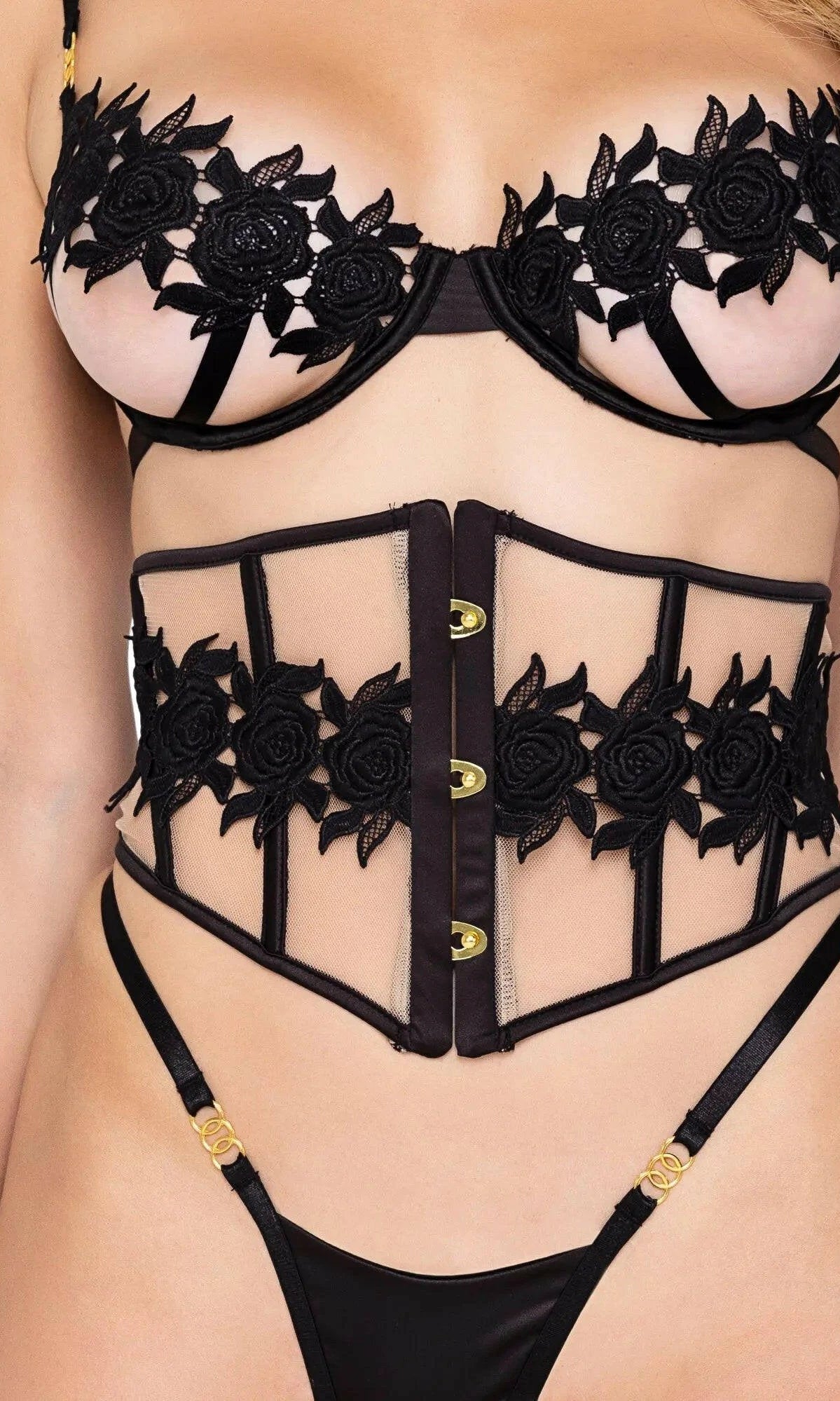 Ebony Rose 3-Piece Waspie Short Set by Roma Confidential