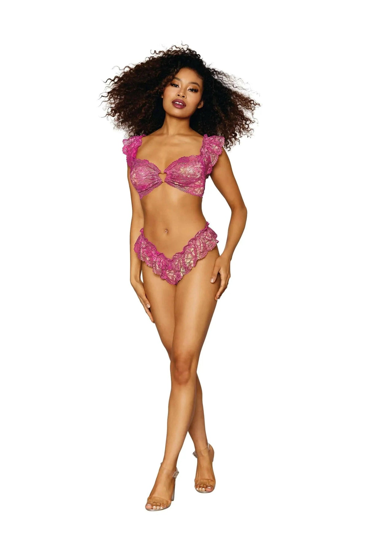 Gold Foiled Lace 2 Piece Set by Dreamgirl