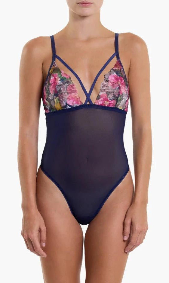 Wildly Blooming Strappy Bodysuit by Hanky Panky