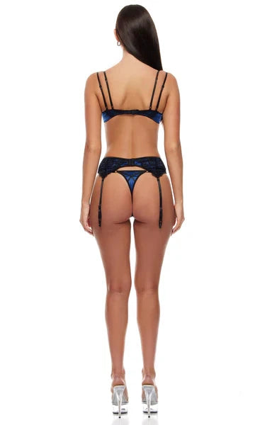 Laced In Satin Bra & Garter Belt Lingerie Set by Forplay