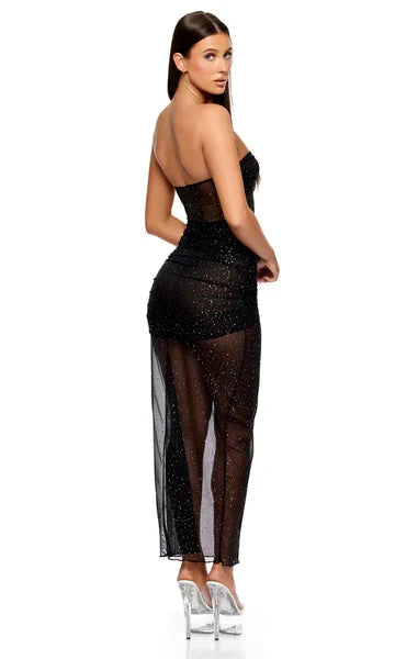 Private Party Foil Dot Mesh Nightgown & Thong Set by Forplay