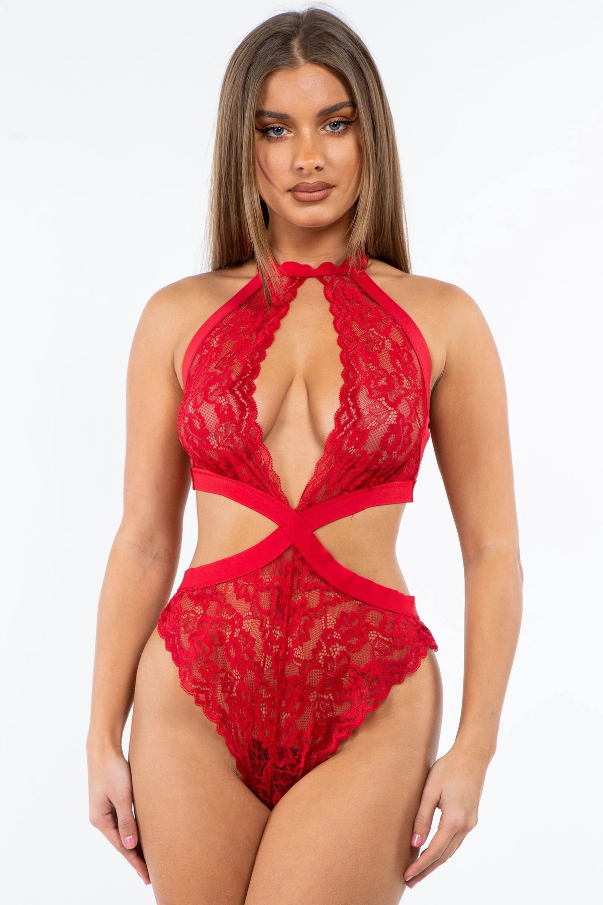 Black Cherry Lace Bodysuit by Just Sexy Lingerie