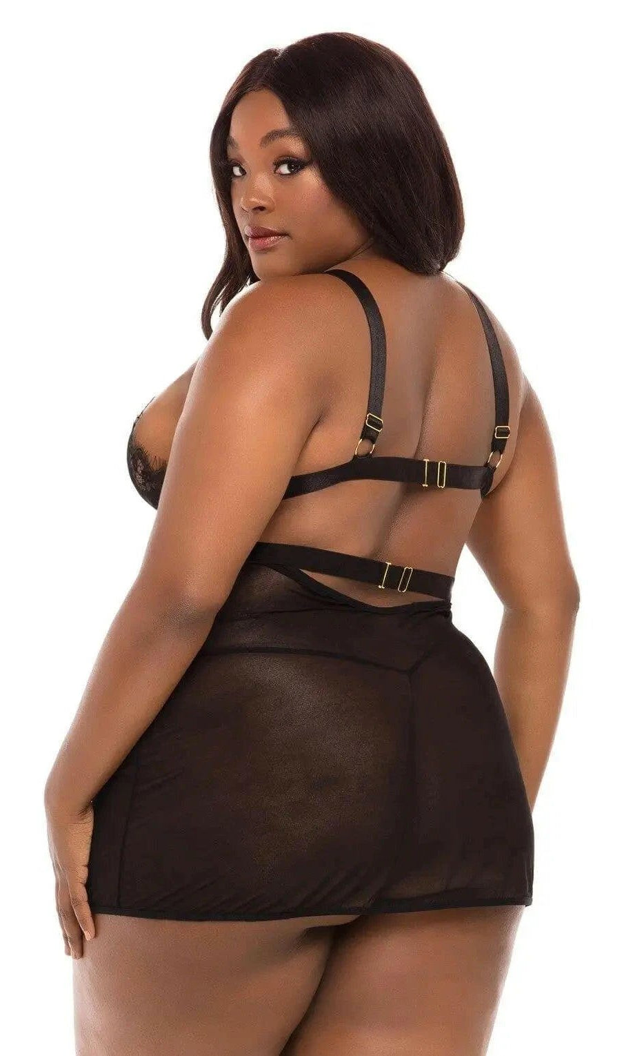 Janet Eyelash Lace and Mesh Babydoll Set by Oh La La Cheri