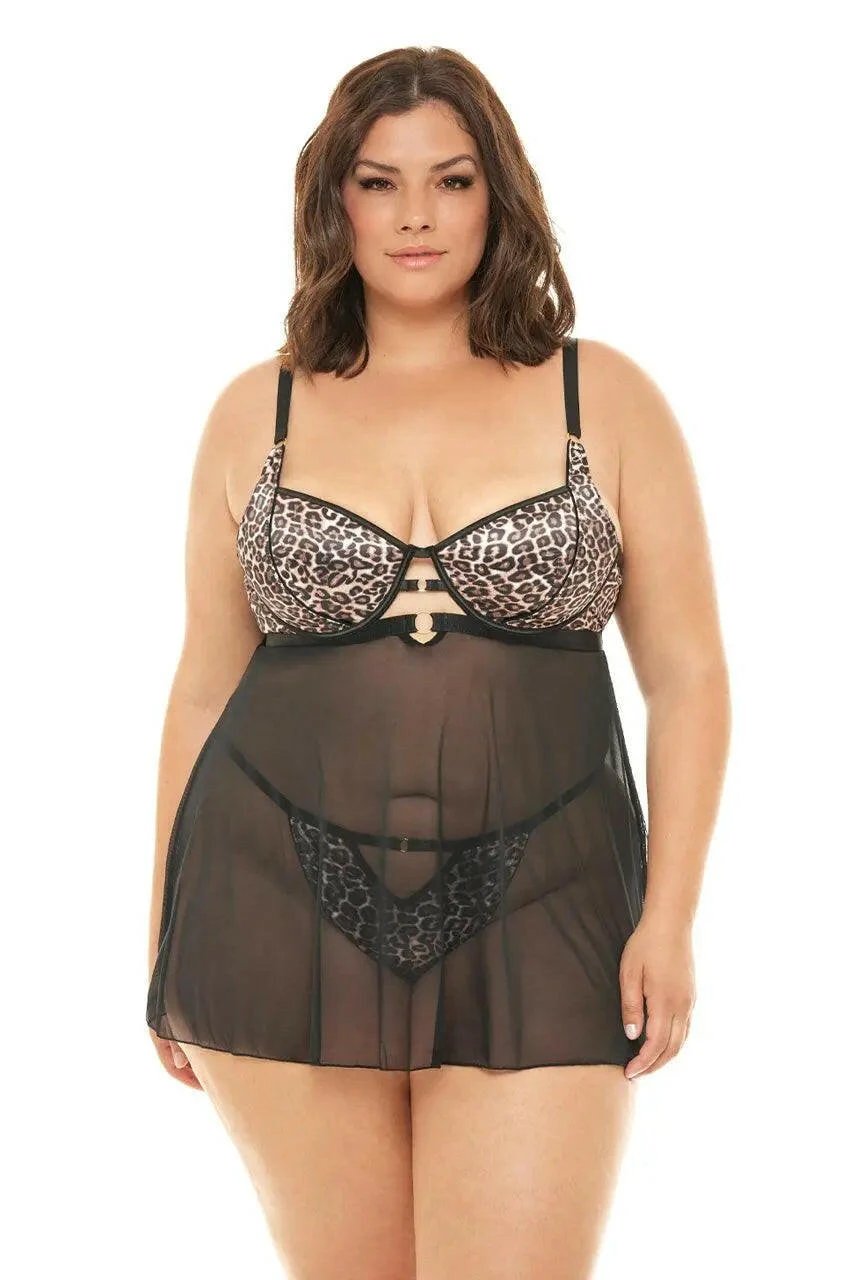 Journee Leopard Print Babydoll by Oh La La Cheri