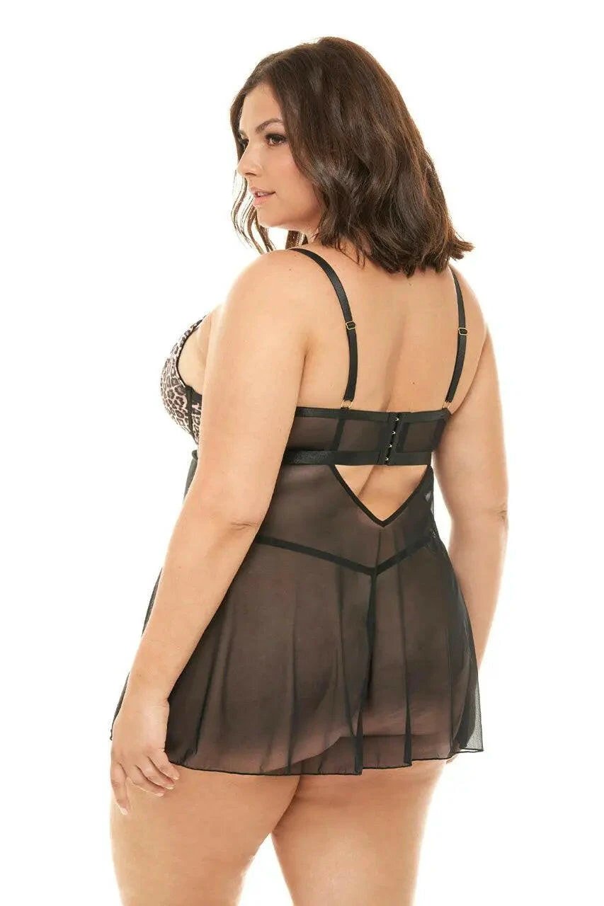 Journee Leopard Print Babydoll by Oh La La Cheri