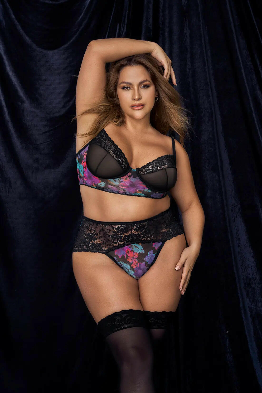 Lace & Printed Mesh 2 Piece Set by Mapalé