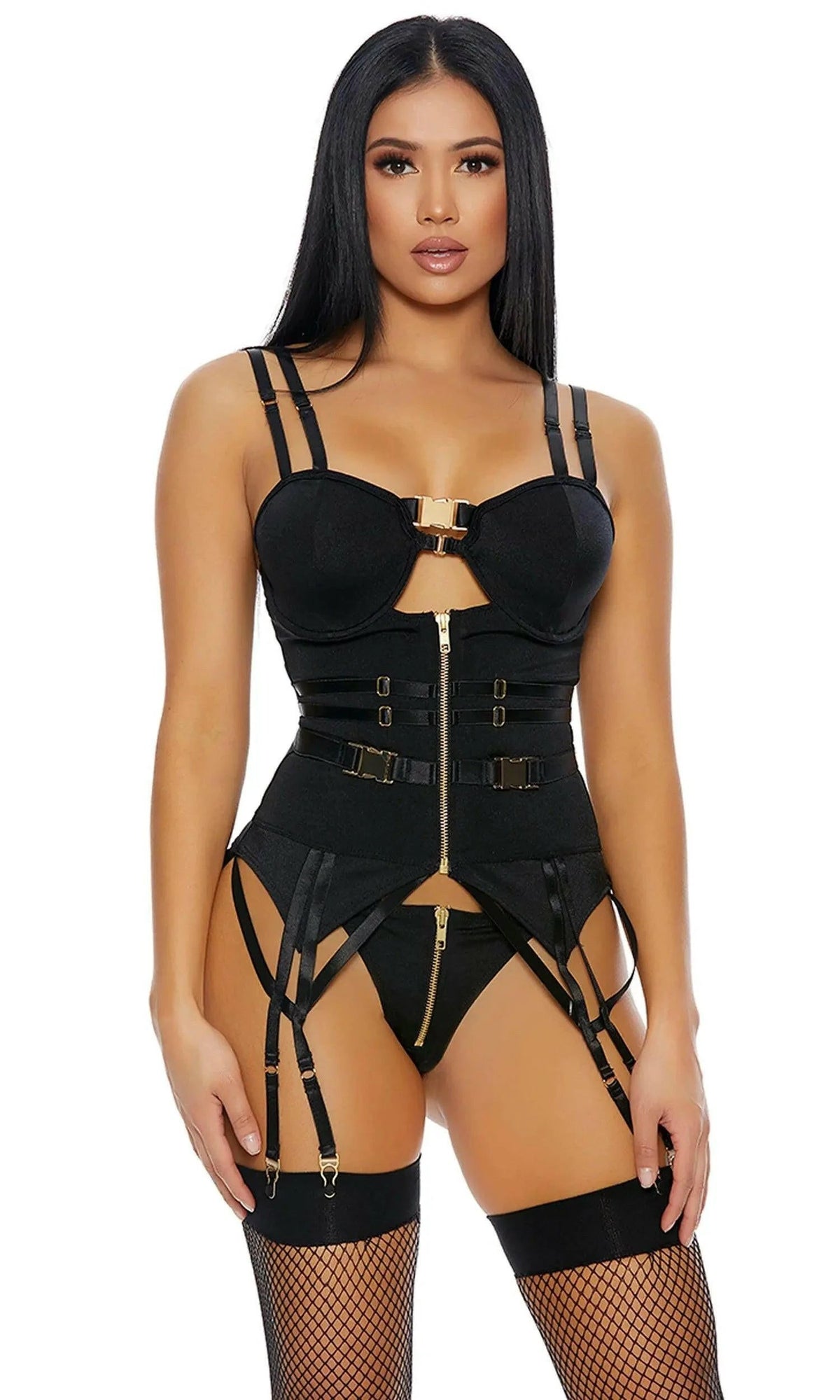 On Your Buckle List Bustier Set by Forplay