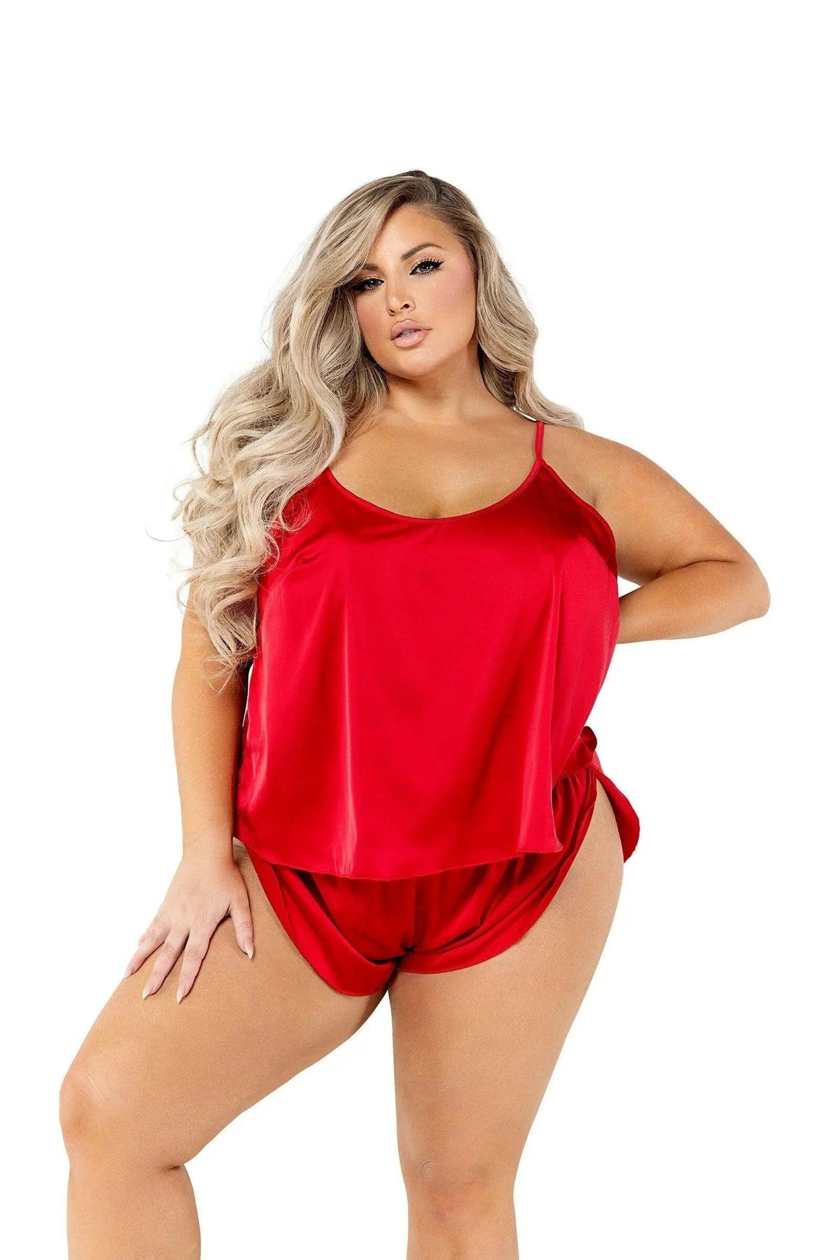 Soft Satin Tulip Short Set by Roma Confidential