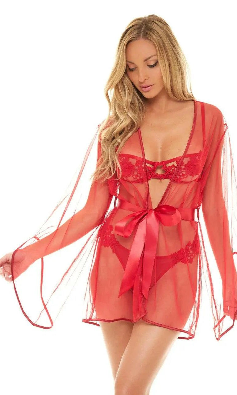 Sydney Embroidered Short Robe by Oh La La Cheri