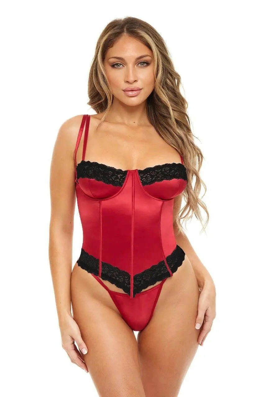 Tempest Floral Trim Bustier Set by Oh La La Cheri