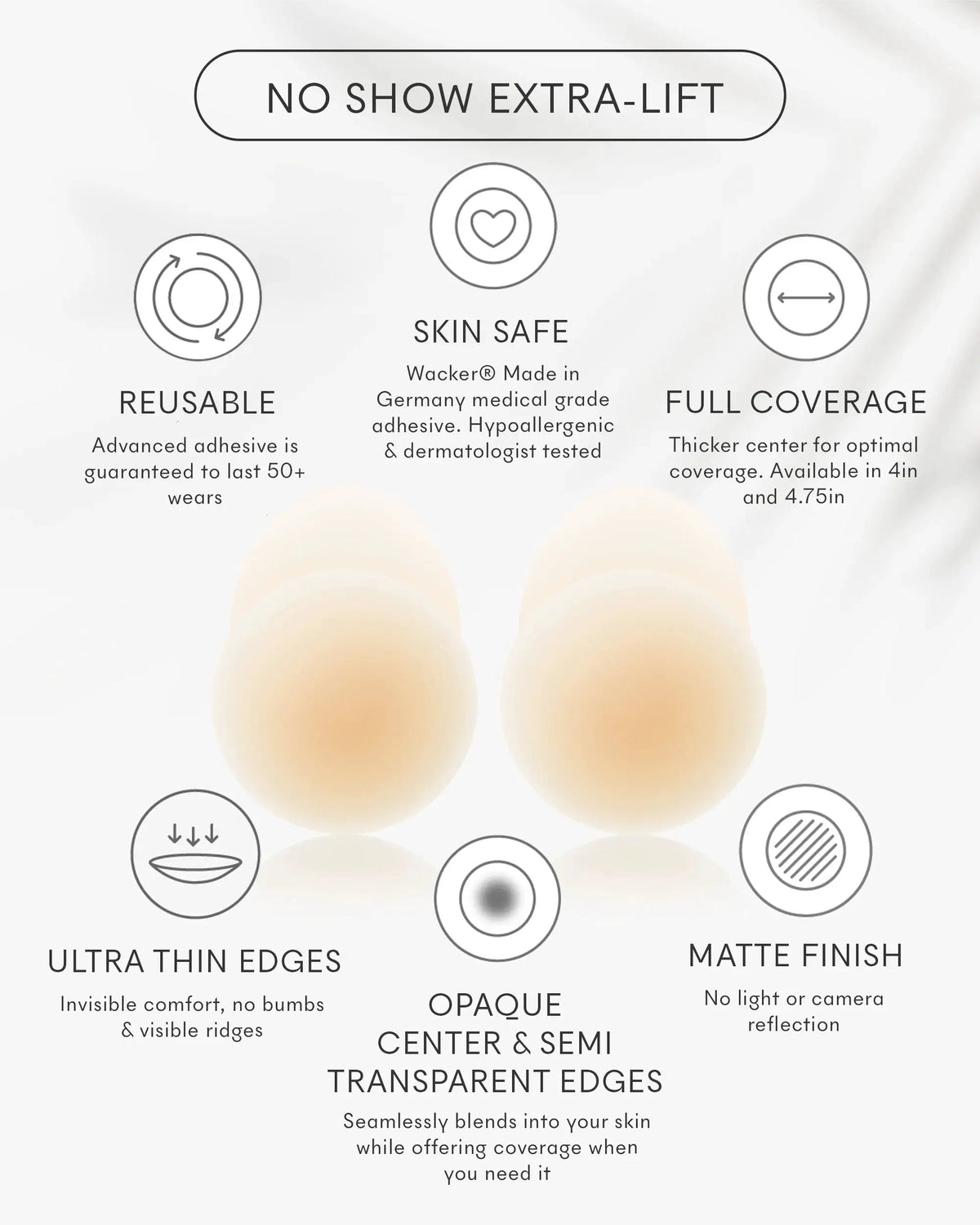 No-Show Adhesive Round Nipple Covers by Nood