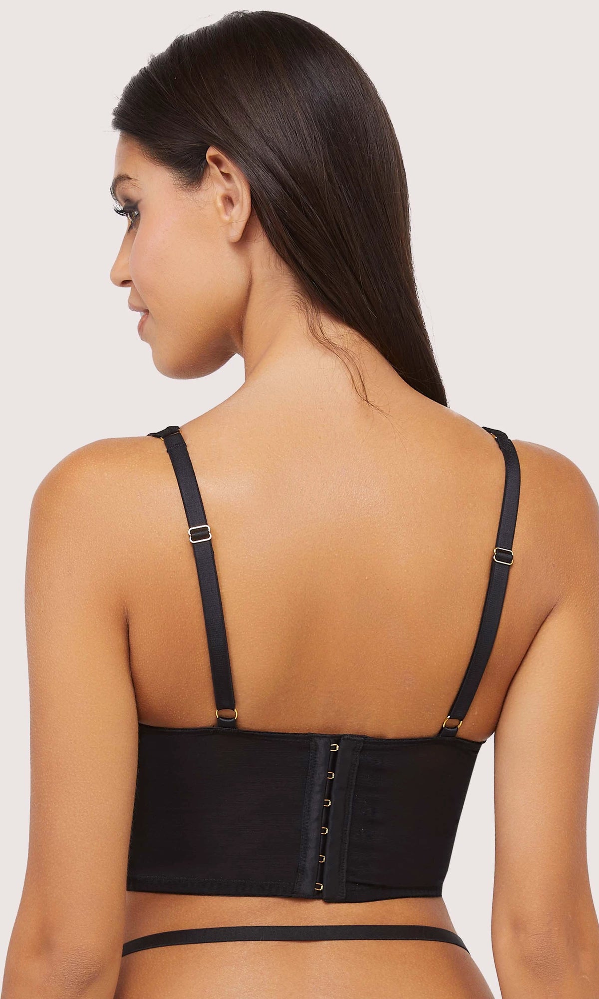 Kali Black Mesh Drop Chain Basque by Wolf & Whistle