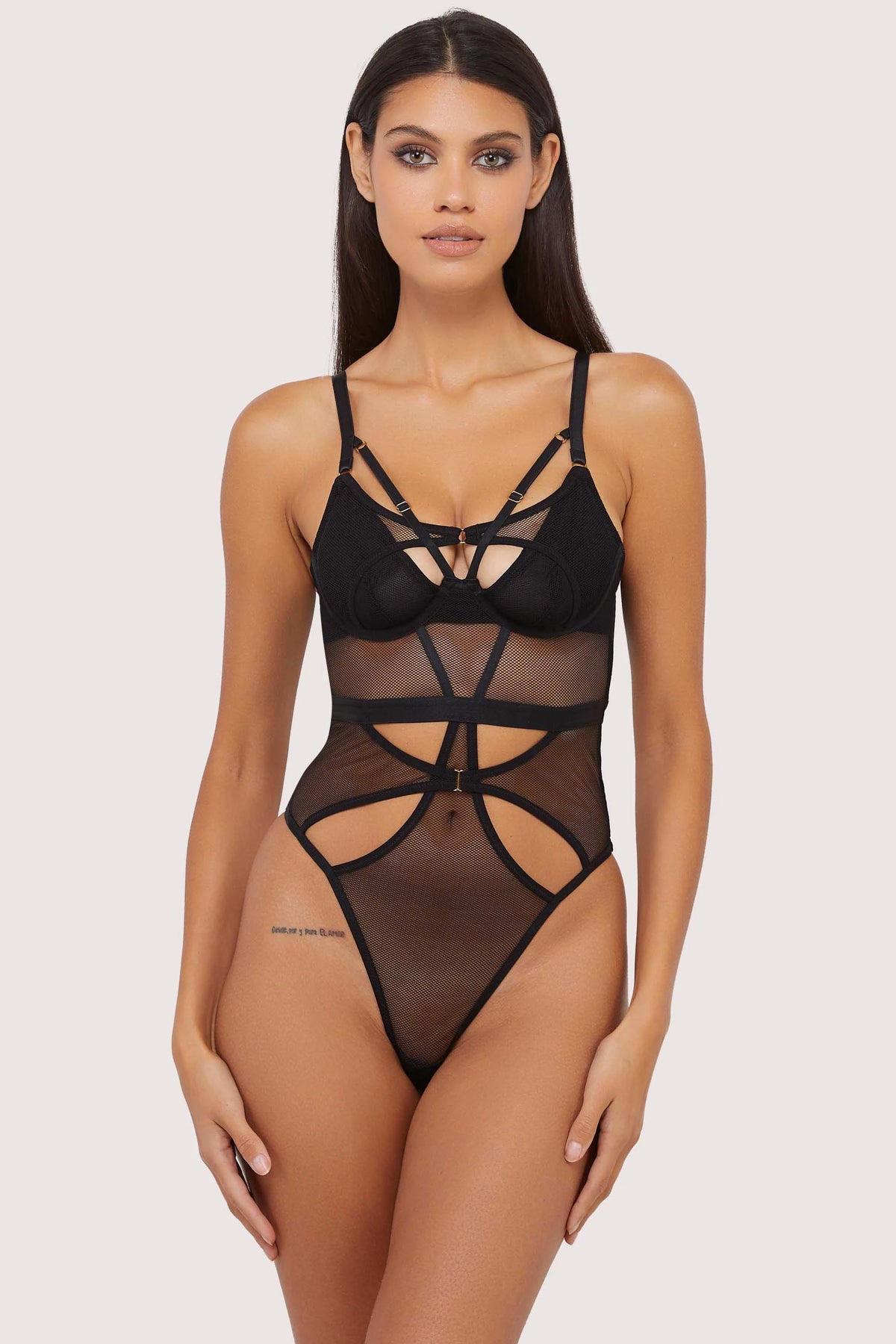 Erin Black Micro Fishnet Body by Wolf & Whistle