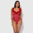 Marilyn Mesh & Marabou Teddy by House of Desire