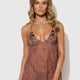 Alia Leopard Mesh Underwire Babydoll & G-String Set by House of Desire
