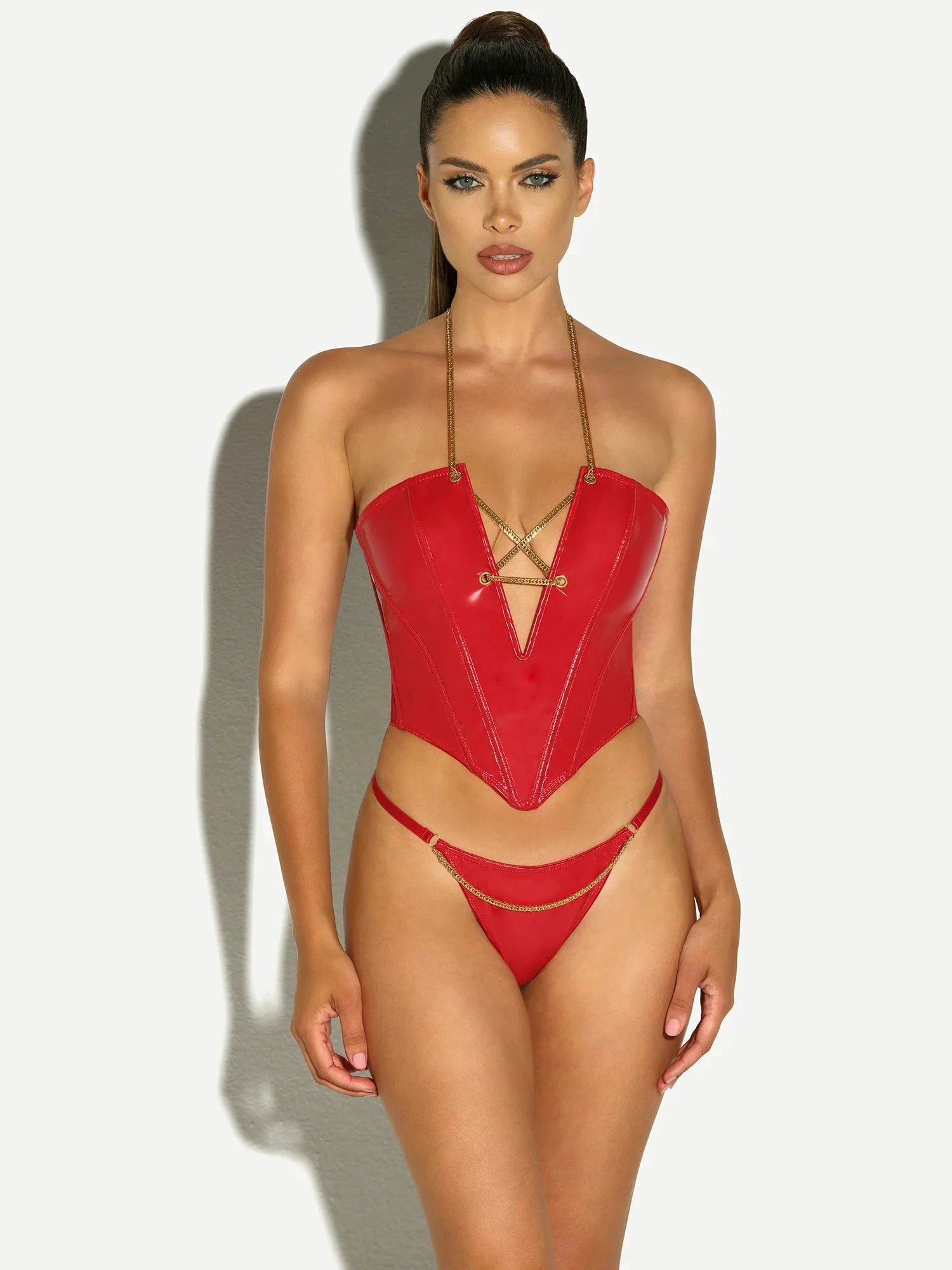 Chained Bustier Bra Set by Oh La La Cheri