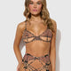Alia Leopard Mesh Bra, Garter & Backless Panty Set by House of Desire
