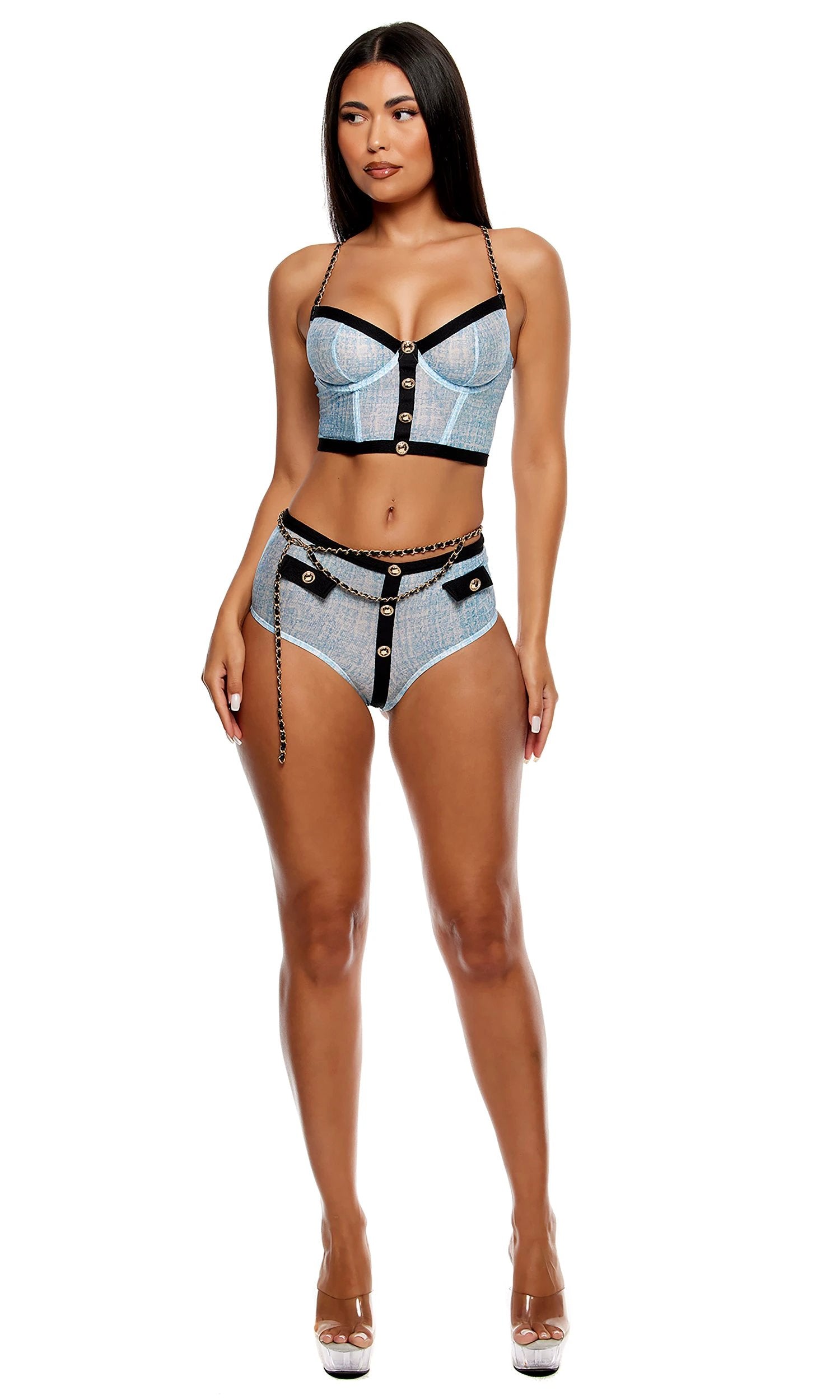 Keep It Classy Mesh Bustier Set by Forplay