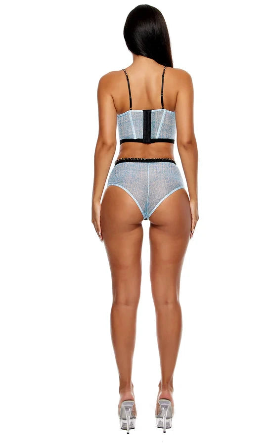 Keep It Classy Mesh Bustier Set by Forplay