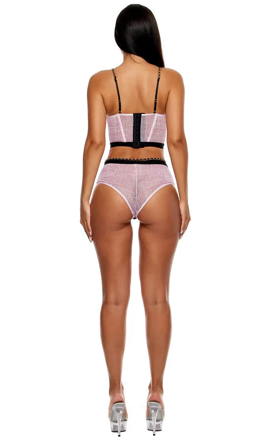 Keep It Classy Mesh Bustier Set by Forplay