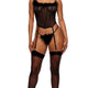 Bare It All Mesh Marabou Bustier Set by Forplay