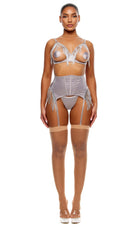 Peep Show Sequin Fringe Bra & Waist Cincher Set by Forplay