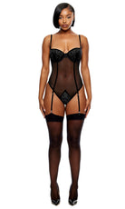 Caught Your Eye Velvet Rhinestone Teddy by Forplay
