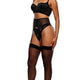 Caught Your Eye Velvet Rhinestone Longline Bra Set by Forplay