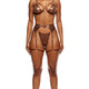 Liquid Metal Metallic Mesh Bra & Garter Belt Set by Forplay