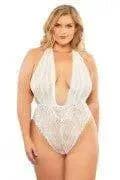 Aria Mesh Plunge Halter Teddy by Oh La La Cheri