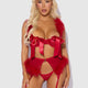 Marilyn Feather & Mesh Openable Bra, Garter & G-String Set by House of Desire