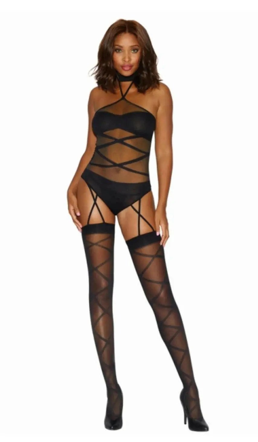 Criss-Cross Bodystocking by Dreamgirl