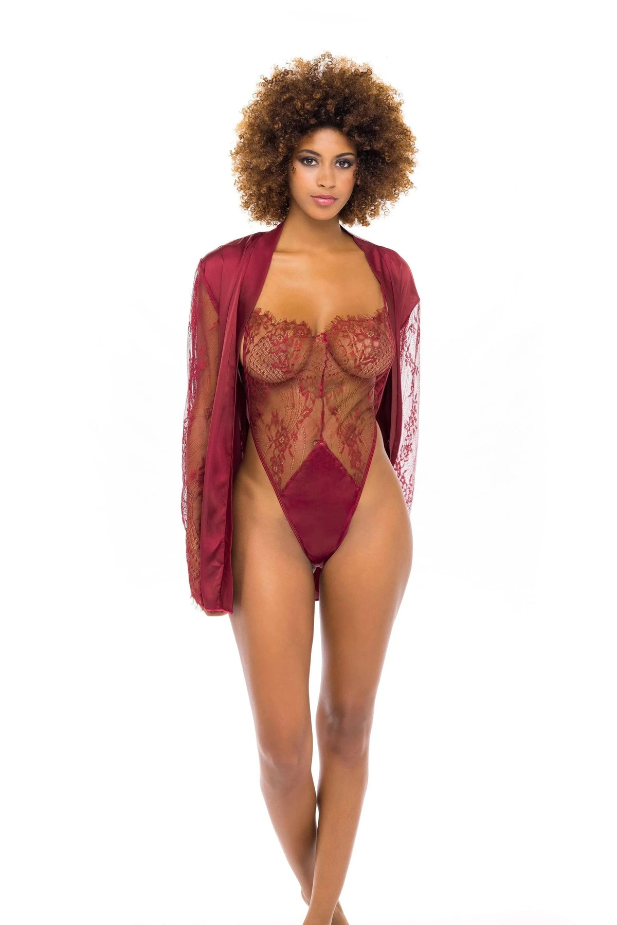 Elishia Satin Robe & Teddy Set by Oh La La Cheri